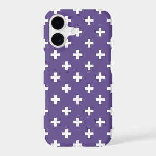 White polka crosses on ultra violet