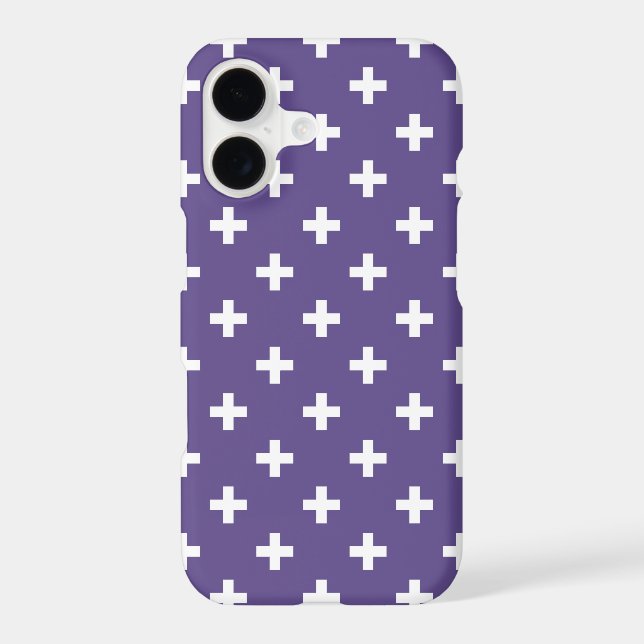 White polka crosses on ultra violet (Back)