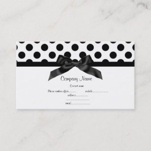 WHITE POLKA DOT BOW BUSINESS CARD
