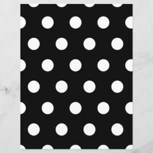 White Polka Dot on Black Stationary Paper