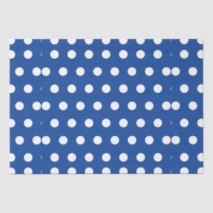 White Polka Dot on Blue Background   Tissue Paper