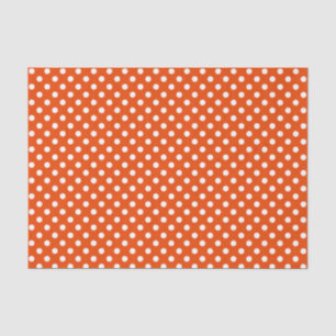 White Polka Dot on Bright Orange Tissue Paper