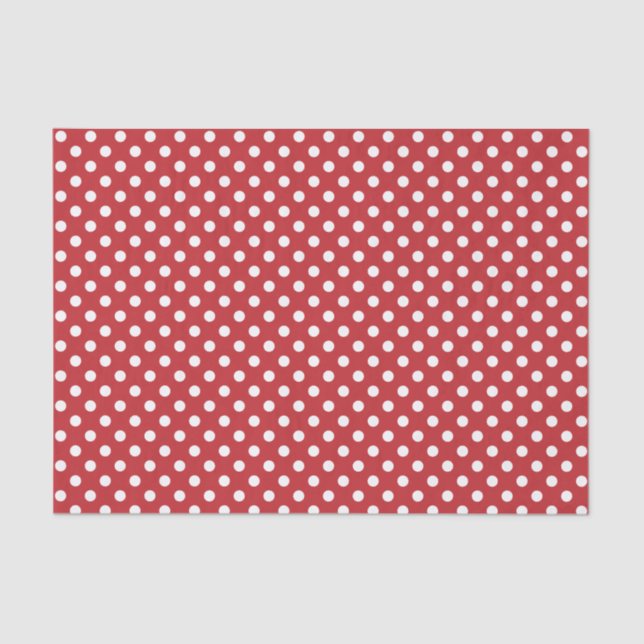 White Polka Dot on Dark Red Tissue Paper (Front)
