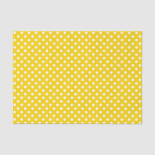 White Polka Dot on Golden Yellow Tissue Paper