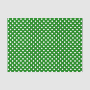 White Polka Dot on Green Tissue Paper