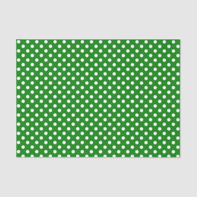 White Polka Dot on Green Tissue Paper (Front)