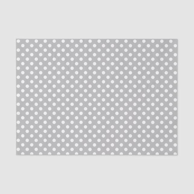 White Polka Dot on Grey Tissue Paper (Front)