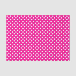 White Polka Dot on Hot Pink Tissue Paper