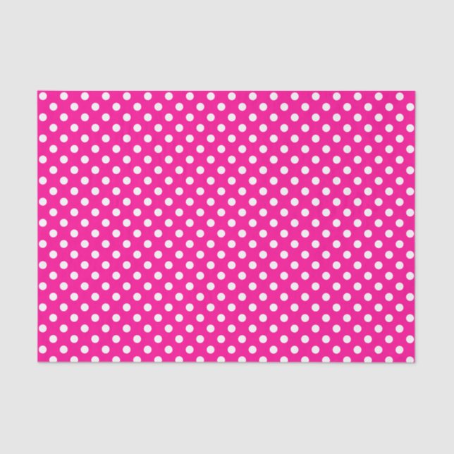 White Polka Dot on Hot Pink Tissue Paper (Front)
