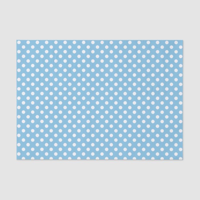 White Polka Dot on Light Blue Tissue Paper (Front)