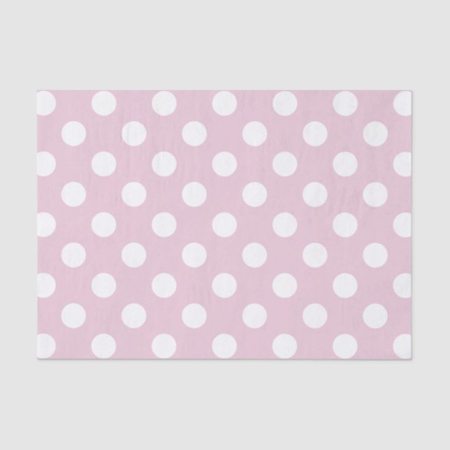 White Polka Dot on Pink Background Tissue Paper (Front)