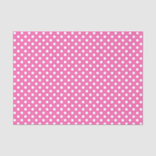 White Polka Dot on Pink Tissue Paper