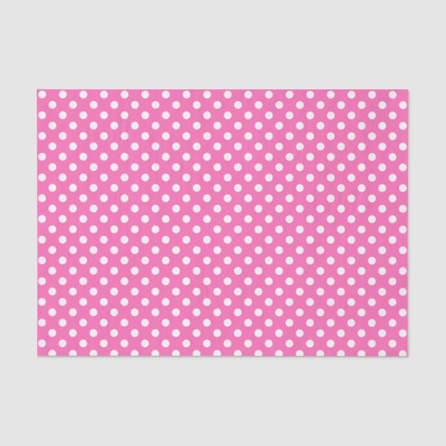 White Polka Dot on Pink Tissue Paper (Front)