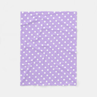 White Polka dot on Purple Fleece Blanket