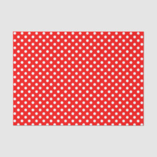 White Polka Dot on Red Tissue Paper