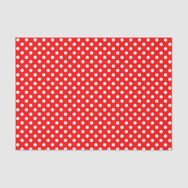 White Polka Dot on Red Tissue Paper (Front)