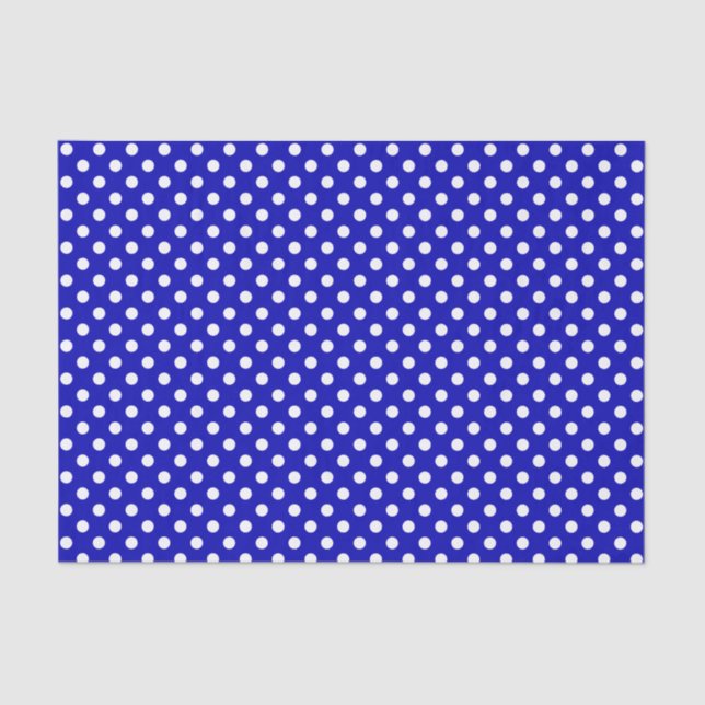 White Polka Dot on Royal Blue Tissue Paper (Front)