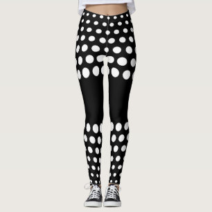 White Polka Dot Pattern Leggings