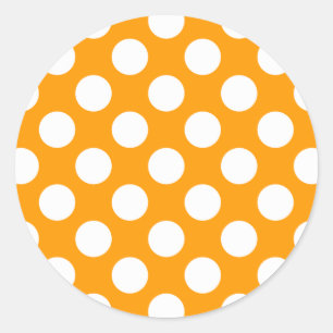 White Polka Dots Any Colour change Classic Round Sticker