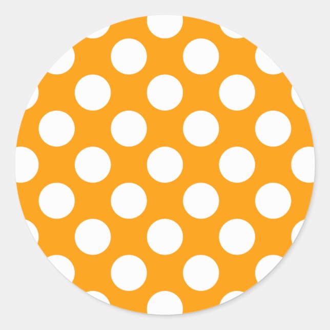 White Polka Dots Any Colour change Classic Round Sticker (Front)