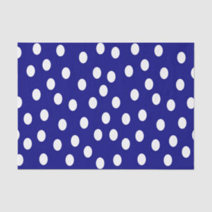 White Polka Dots Blue Tissue Paper