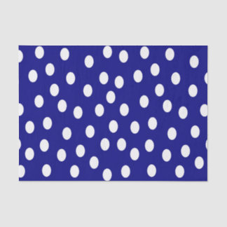 White Polka Dots Blue Tissue Paper