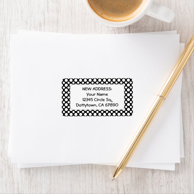 White Polka Dots Custom New Address Label (Insitu)