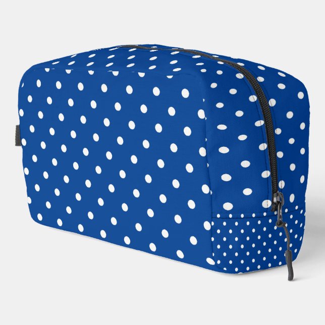 White Polka Dots Design Dopp Kit Bag (Right Corner)