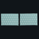 White Polka Dots Eggshell Blue Geometric Patterns Pillowcase<br><div class="desc">Designed with white patterns in light eggshell blue background. You may change to any background colour as you wish.</div>