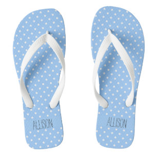 White Polka Dots Flip Flops