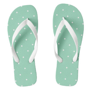 White Polka Dots Flip Flops