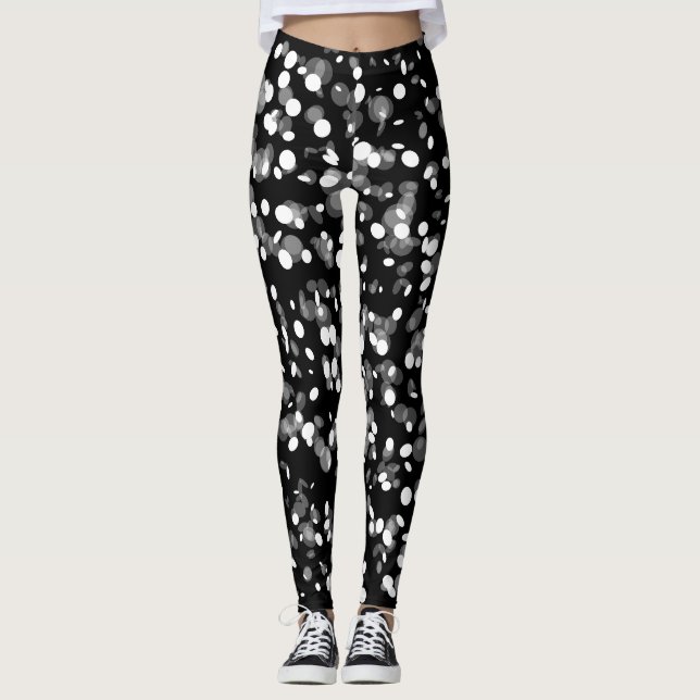 white polka dots leggings (Front)