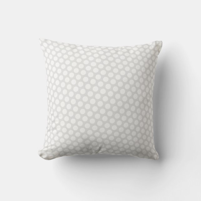White Polka Dots Light Grey Grey Custom Gift Cushion (Front)