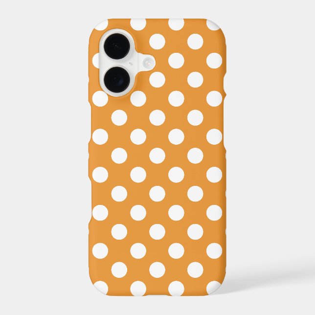 White polka dots on amber (Back)