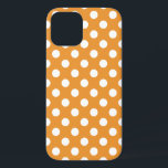 White polka dots on amber iPhone 12 case<br><div class="desc">White polka dots on amber</div>