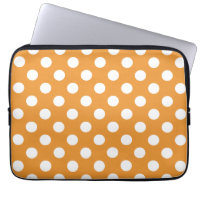 White polka dots on amber