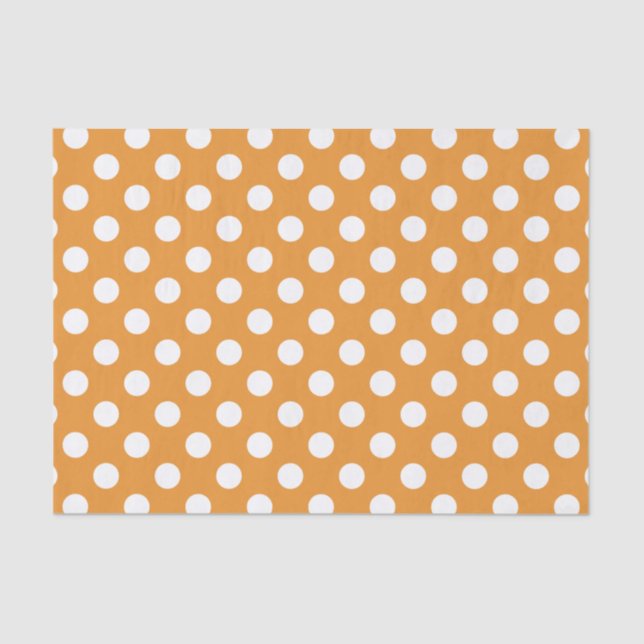 White polka dots on amber tissue paper (Front)