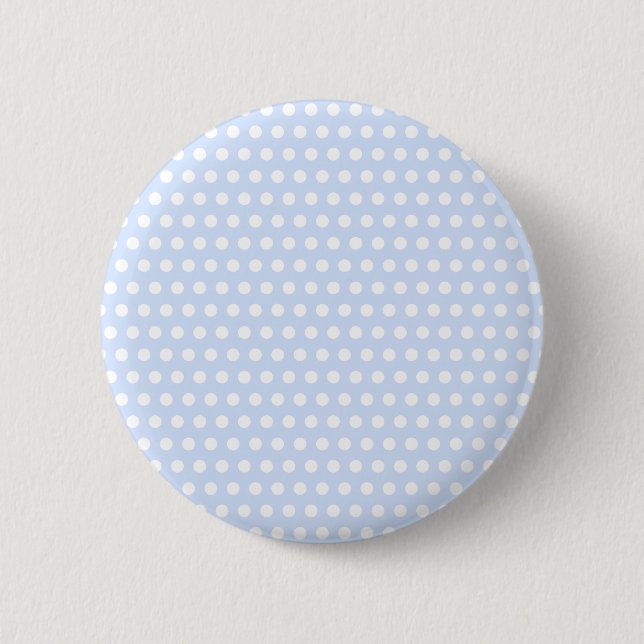 White Polka Dots on Baby Blue 6 Cm Round Badge (Front)