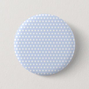 White Polka Dots on Baby Blue 6 Cm Round Badge