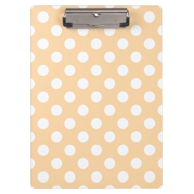 White polka dots on beige clipboard (Front)