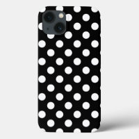 White polka dots on black Case-Mate iPhone case