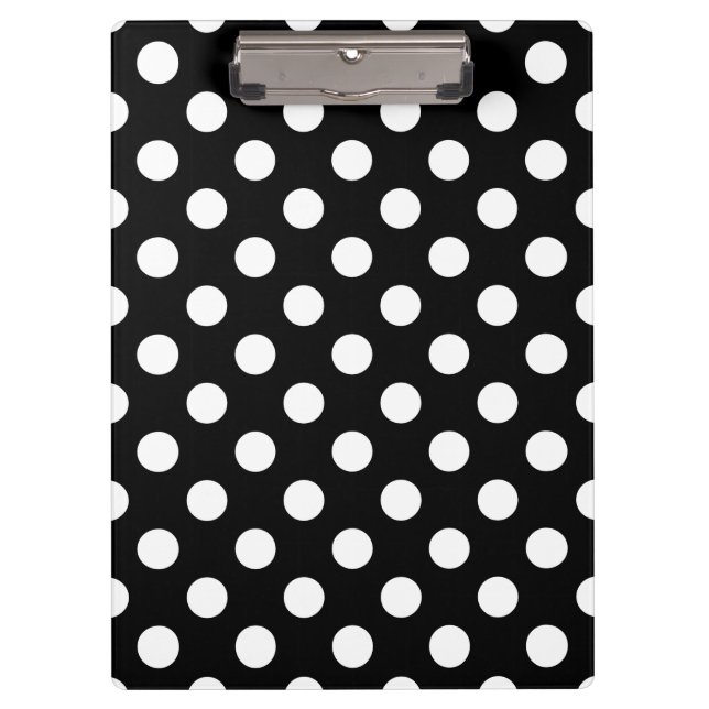 White polka dots on black clipboard (Front)
