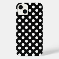 White polka dots on black