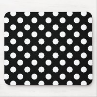 White polka dots on black