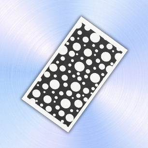 White Polka Dots on Black Napkin