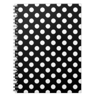 White polka dots on black