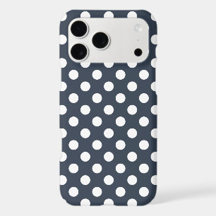 White polka dots on blue-gray