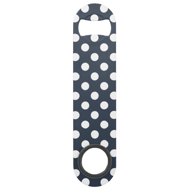 White polka dots on blue-gray (Front)