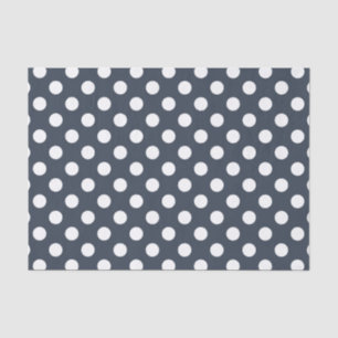 White polka dots on blue-gray tissue paper