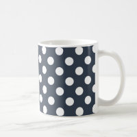 White polka dots on blue-grey